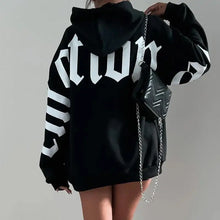 Load image into Gallery viewer, Women's Clothing Trendy Casual Long Sleeve Hooded Hoodies Fashion Letter Print Y2K Oversize Sweatshirt Female Loose Top Pullover