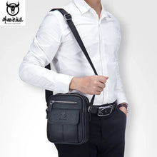 Load image into Gallery viewer, BULLCAPTAIN 2024 New Men's Genuine Leather Messenger Shoulder Bag Cowhide Male Small Casual  Crossbody Bag Fashion handbags