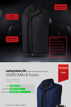 Load image into Gallery viewer, Men USB Infrared 17 Heated Vest Jacket for Winter - Electrically Heated ideal for Sports, Hiking and all outdoor activities. Oversized 5XL