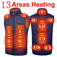 Load image into Gallery viewer, Men USB Infrared 17 Heated Vest Jacket for Winter - Electrically Heated ideal for Sports, Hiking and all outdoor activities. Oversized 5XL