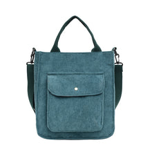 Load image into Gallery viewer, Corduroy Shoulder / Handbag  - Casual Tote with Outside Pocket