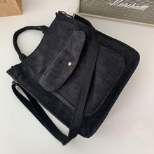 Load image into Gallery viewer, Corduroy Shoulder / Handbag  - Casual Tote with Outside Pocket