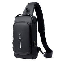 Load image into Gallery viewer, USB Charging Sport Sling Bag Male Anti-theft Chest Bag with Password Lock &  Adjustable Shoulder Strap