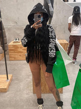 Load image into Gallery viewer, Winter Letter Printed Zip Up Hoodie Streetwear for Women