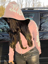Load image into Gallery viewer, Winter Letter Printed Zip Up Hoodie Streetwear for Women