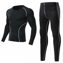 Load image into Gallery viewer, Comprehensive training men's sportswear gym compression suit.  Fitness running jogging sportswear sports training tights riding
