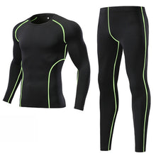 Load image into Gallery viewer, Comprehensive training men's sportswear gym compression suit.  Fitness running jogging sportswear sports training tights riding