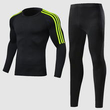 Load image into Gallery viewer, Comprehensive training men's sportswear gym compression suit.  Fitness running jogging sportswear sports training tights riding