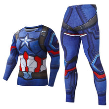 Load image into Gallery viewer, Men's Compression GYM Training Clothes Suit - Workout Superhero Jogging Sportswear Fitness Dry Fit Tracksuit Tights 2pcs / sets