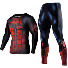Load image into Gallery viewer, Men's Compression GYM Training Clothes Suit - Workout Superhero Jogging Sportswear Fitness Dry Fit Tracksuit Tights 2pcs / sets