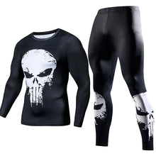 Load image into Gallery viewer, Men's Compression GYM Training Clothes Suit - Workout Superhero Jogging Sportswear Fitness Dry Fit Tracksuit Tights 2pcs / sets