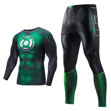 Load image into Gallery viewer, Men's Compression GYM Training Clothes Suit - Workout Superhero Jogging Sportswear Fitness Dry Fit Tracksuit Tights 2pcs / sets
