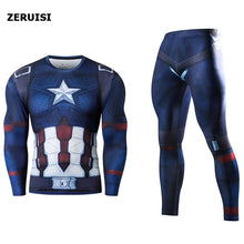 Load image into Gallery viewer, Men's Compression GYM Training Clothes Suit - Workout Superhero Jogging Sportswear Fitness Dry Fit Tracksuit Tights 2pcs / sets