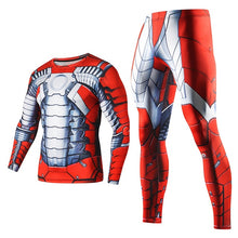 Load image into Gallery viewer, Men's Compression GYM Training Clothes Suit - Workout Superhero Jogging Sportswear Fitness Dry Fit Tracksuit Tights 2pcs / sets