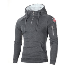 Load image into Gallery viewer, Autumn Zipper Neckline Hoodie - Sweatshirt Fleece Long Sleeve Men's Hoodie-  Sticker Pocket Winter Warmer Running Sportswear 3XL