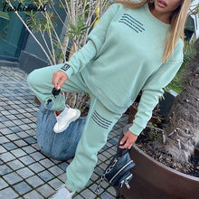 Load image into Gallery viewer, Women's Tracksuit 2021 Oversize Hoodie Long Sleeve+Jogging Pants Suit - Female Letter Sports Suits Female Fitness Sportswear Suit