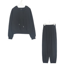Load image into Gallery viewer, Wixra Womens Basic Cotton Sweatshirts Sets Early Spring Hoodies+ Elastic Waist Pants Street Wear