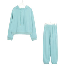 Load image into Gallery viewer, Wixra Womens Basic Cotton Sweatshirts Sets Early Spring Hoodies+ Elastic Waist Pants Street Wear