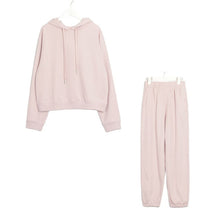 Load image into Gallery viewer, Wixra Womens Basic Cotton Sweatshirts Sets Early Spring Hoodies+ Elastic Waist Pants Street Wear