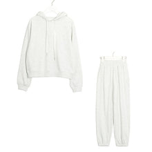 Load image into Gallery viewer, Wixra Womens Basic Cotton Sweatshirts Sets Early Spring Hoodies+ Elastic Waist Pants Street Wear