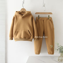 Load image into Gallery viewer, Mom Susy Baby Girl / Boy Cotton Clothes Set Hoodie+Jogging 2PCS Warm Fleece Lining Child Sport Set Loungewear Winter Spring Autumn