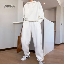 Load image into Gallery viewer, Wixra Womens Basic Cotton Sweatshirts Sets Early Spring Hoodies+ Elastic Waist Pants Street Wear