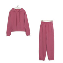 Load image into Gallery viewer, Wixra Womens Basic Cotton Sweatshirts Sets Early Spring Hoodies+ Elastic Waist Pants Street Wear