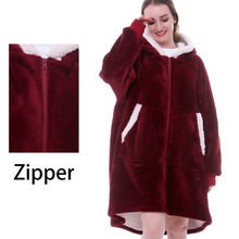 Load image into Gallery viewer, Oversized Hoodies Sweatshirt - Women Winter Hoodie Fleece . Giant TV Blanket With Sleeves Pullover