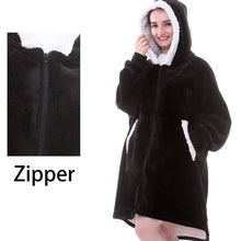 Load image into Gallery viewer, Oversized Hoodies Sweatshirt - Women Winter Hoodie Fleece . Giant TV Blanket With Sleeves Pullover