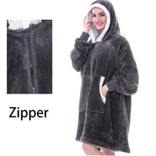 Load image into Gallery viewer, Oversized Hoodies Sweatshirt - Women Winter Hoodie Fleece . Giant TV Blanket With Sleeves Pullover
