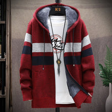 Load image into Gallery viewer, Winter Mens Jacket : Warm Coat Knitted Sweater Fleece Hooded