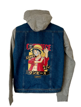 Load image into Gallery viewer, One Piece Denim Hooded Jacket: Monkey D. Luffy
