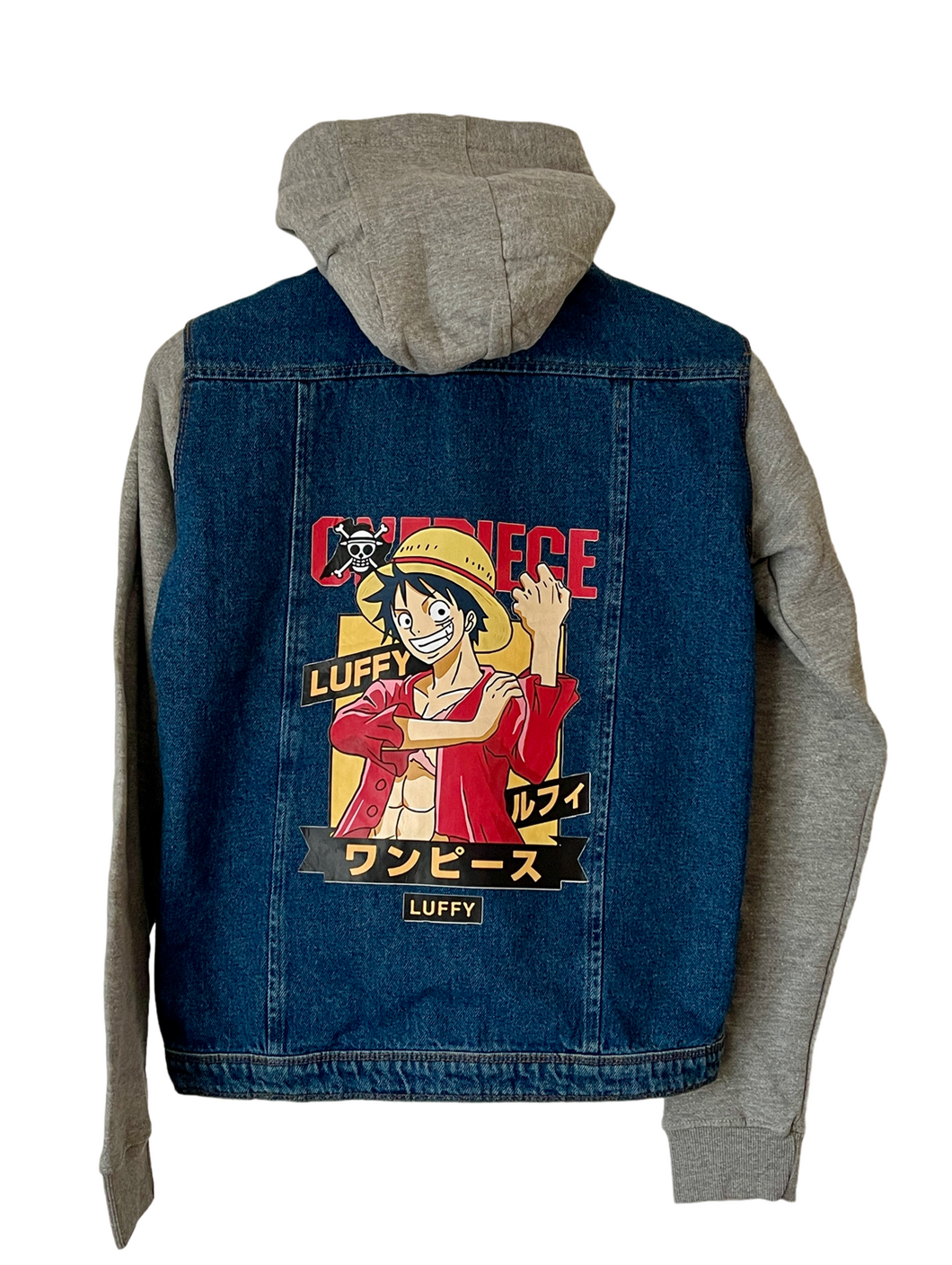 One Piece Denim Hooded Jacket: Monkey D. Luffy