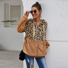 Load image into Gallery viewer, Autumn Winter Leopard Sweatshirt for Women - Long Sleeve Hooded with Casual Zipper
