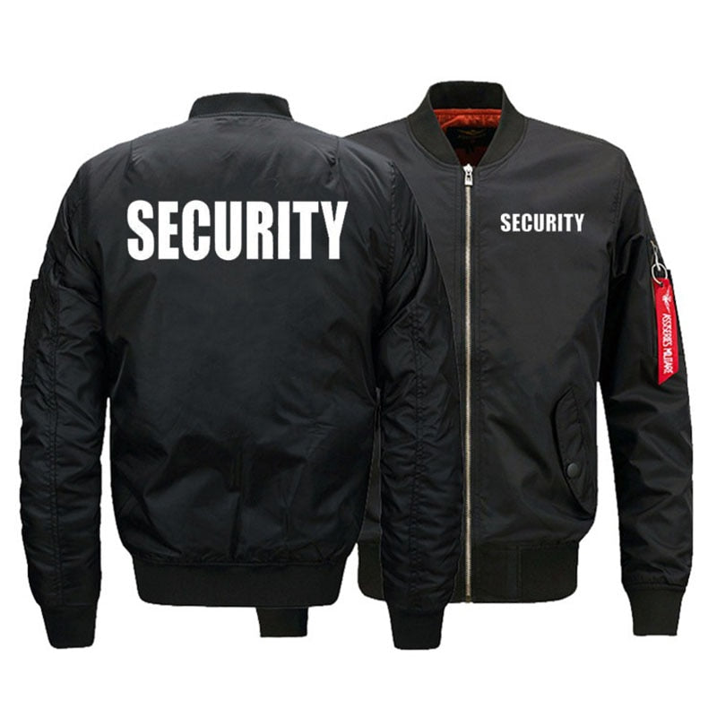 Security Uniform Jacket USA SIZE Bomber Jacket-  Warm Zipper FLIGHT JACKET