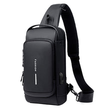 Load image into Gallery viewer, USB Charging Sport Sling Bag Male Anti-theft Chest Bag with Password Lock &amp;  Adjustable Shoulder Strap
