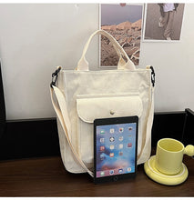 Load image into Gallery viewer, Corduroy Shoulder / Handbag  - Casual Tote with Outside Pocket
