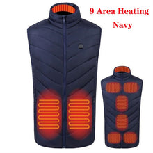 Load image into Gallery viewer, Men USB Infrared 17 Heated Vest Jacket for Winter - Electrically Heated ideal for Sports, Hiking and all outdoor activities. Oversized 5XL
