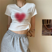 Load image into Gallery viewer, Anime Heart print women&#39;s T-shirt
