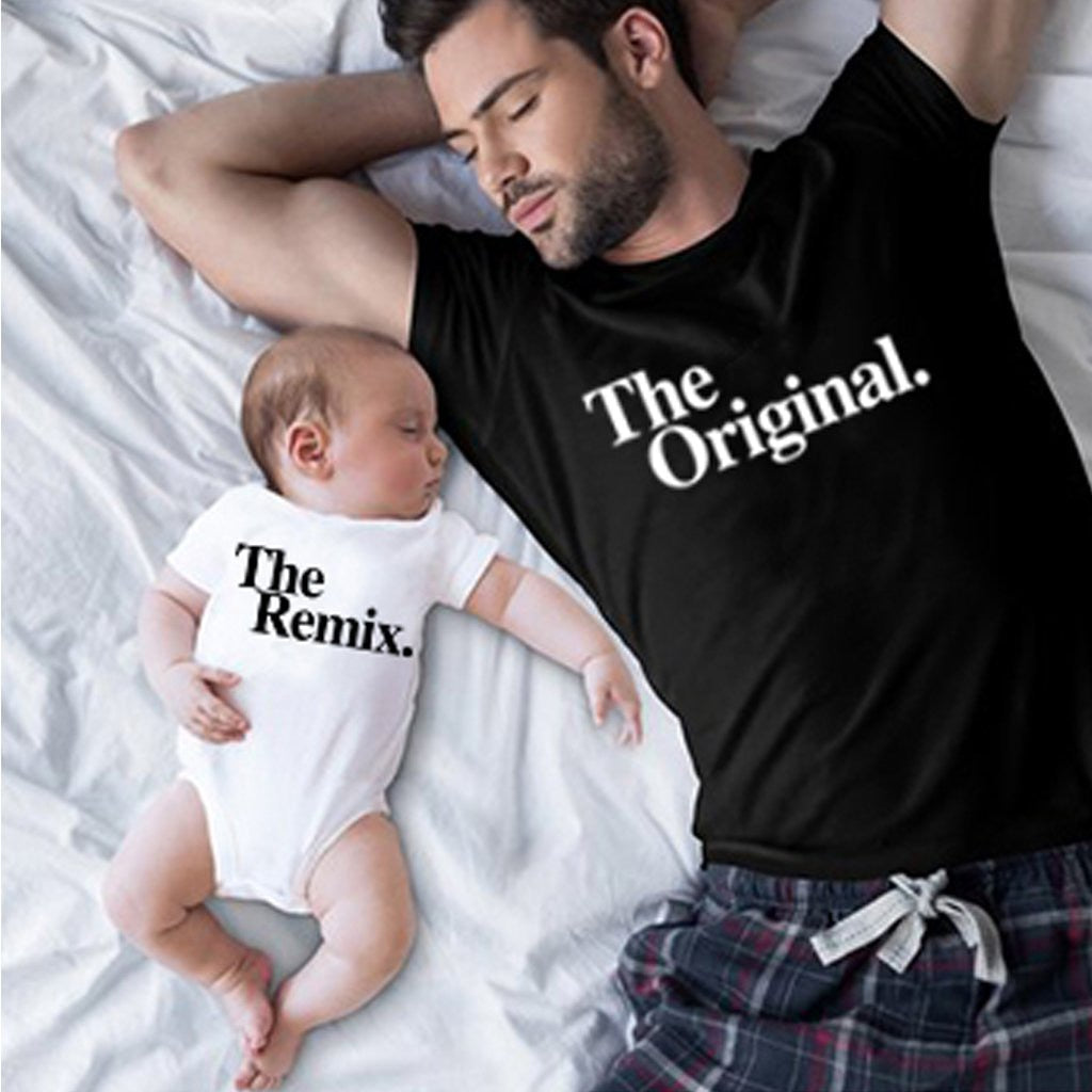 Original/Remix Family Matching Tees. Dad T-shirt  & Baby Bodysuit