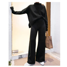 Load image into Gallery viewer, Genayooa Two Piece Set Pullover Sweater Tracksuit Women High Waist Knit Wide Leg Pants  - Women Suit 2 Piece Set
