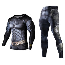 Load image into Gallery viewer, Men&#39;s Compression GYM Training Clothes Suit - Workout Superhero Jogging Sportswear Fitness Dry Fit Tracksuit Tights 2pcs / sets
