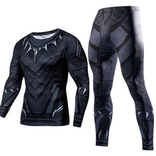 Load image into Gallery viewer, Men&#39;s Compression GYM Training Clothes Suit - Workout Superhero Jogging Sportswear Fitness Dry Fit Tracksuit Tights 2pcs / sets
