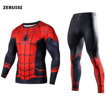 Load image into Gallery viewer, Men&#39;s Compression GYM Training Clothes Suit - Workout Superhero Jogging Sportswear Fitness Dry Fit Tracksuit Tights 2pcs / sets
