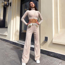 Load image into Gallery viewer, InstaHot wide leg pant and crop top two piece set
