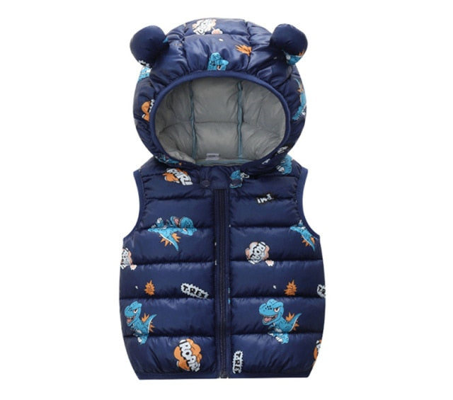 Children's Warm Down Vest Baby Hooded Jacket