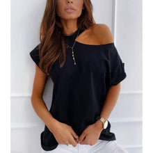 Load image into Gallery viewer, Large size Top Off Shoulder summer T-shirt : Women
