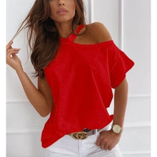 Load image into Gallery viewer, Large size Top Off Shoulder summer T-shirt : Women
