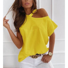 Load image into Gallery viewer, Large size Top Off Shoulder summer T-shirt : Women
