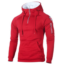 Load image into Gallery viewer, Autumn Zipper Neckline Hoodie - Sweatshirt Fleece Long Sleeve Men&#39;s Hoodie-  Sticker Pocket Winter Warmer Running Sportswear 3XL
